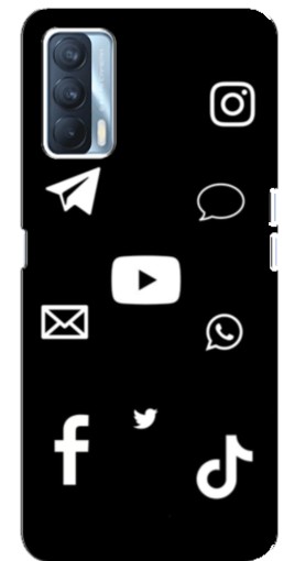 Чехол с картинкой "Белые иконки" для Oppo A92s