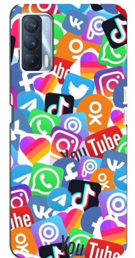 Чехол с печатью "Яркие иконки" для Oppo A92s