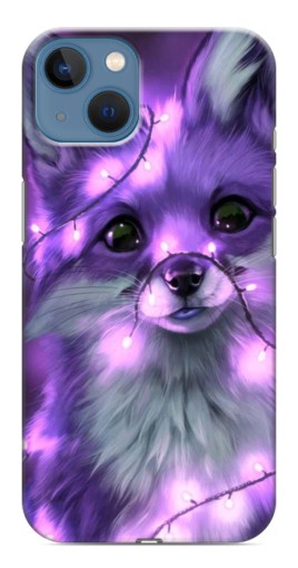 Чехол с печатью "Лисенок фиолетовый" для iPhone 13