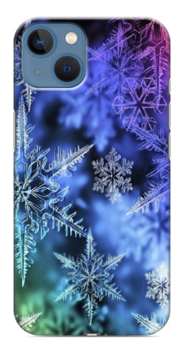 Силиконовый чехол с изображением "Разноцветные снежинки" для iPhone 13