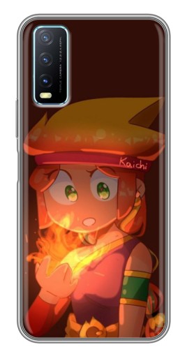 Чехол с печатью "Amber с огнем" для ViVO Y20