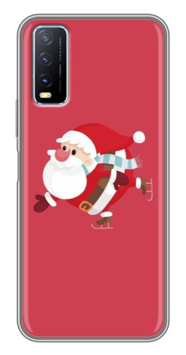 Чехол с картинкой "Дед Мороз на коньках" для ViVO Y20