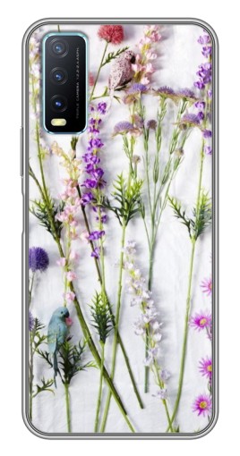 Чехол с картинкой "Фон полевых цветов" для ViVO Y20