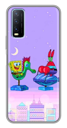 Силиконовый чехол с изображением "Крабс и Спанч Боб" для ViVO Y20