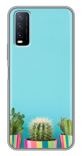 Силиконовый чехол с изображением "Маленькие кактусы" для ViVO Y20