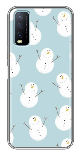 Чехол с картинкой "Маленькие снеговики" для ViVO Y20