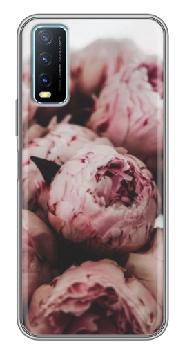 Силиконовый чехол с изображением "Нежные пионы" для ViVO Y20