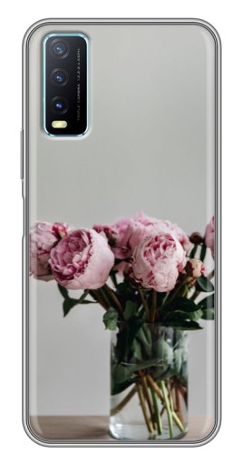 Силиконовый чехол с изображением "Пионы в вазе" для ViVO Y20