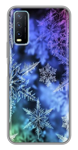 Чехол с печатью "Разноцветные снежинки" для ViVO Y20