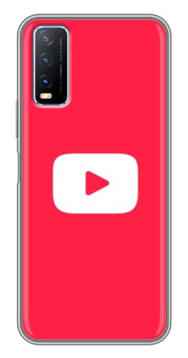 Силиконовый чехол с изображением "YouTube Кнопка" для ViVO Y20