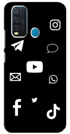 Чехол с картинкой "Белые иконки" для ViVO Y30