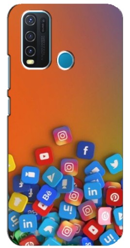 Чехол с принтом "Иконки соц сетей" для ViVO Y30