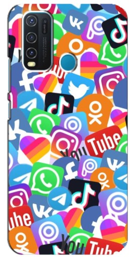 Чехол с картинкой "Яркие иконки" для ViVO Y30