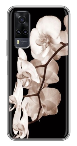 Чехол с картинкой "Черно-белая орхидея" для ViVO Y31