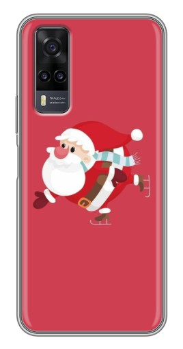 Чехол с печатью "Дед Мороз на коньках" для ViVO Y31