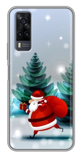Силиконовый чехол с изображением "Дед Мороз с подарком" для ViVO Y31