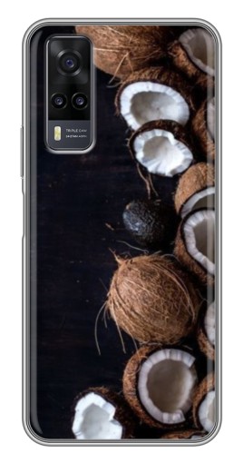 Чехол с принтом "Кокосы на черном" для ViVO Y31