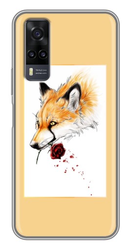 Силиконовый чехол с изображением "Лиса с розой" для ViVO Y31