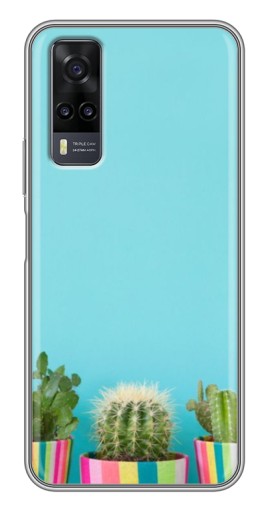 Силиконовый чехол с изображением "Маленькие кактусы" для ViVO Y31