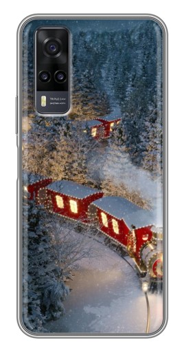 Чехол с печатью "Новогодний поезд" для ViVO Y31