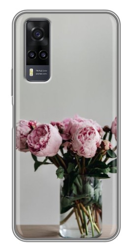 Силиконовый чехол с изображением "Пионы в вазе" для ViVO Y31