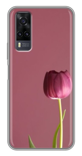 Силиконовый чехол с изображением "Розовый тюльпан" для ViVO Y31