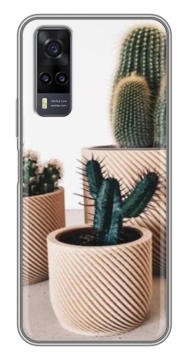 Чехол с картинкой "стильные кактусы" для ViVO Y31