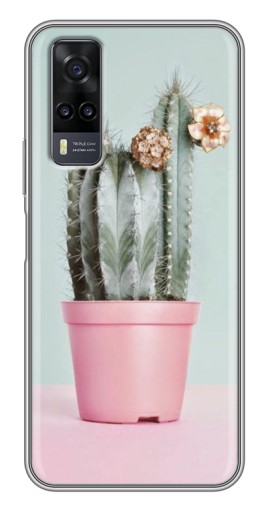 Чехол с картинкой "Цветущий кактус" для ViVO Y31