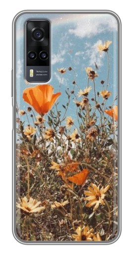 Чехол с печатью "Желтые цветы" для ViVO Y31