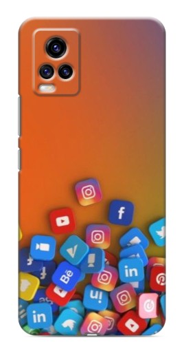 Чехол с картинкой "Иконки соц сетей" для ViVO V20