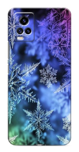 Силиконовый чехол с изображением "Разноцветные снежинки" для ViVO V20