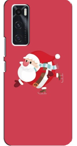 Чехол с картинкой "Дед Мороз на коньках" для ViVO V20 se