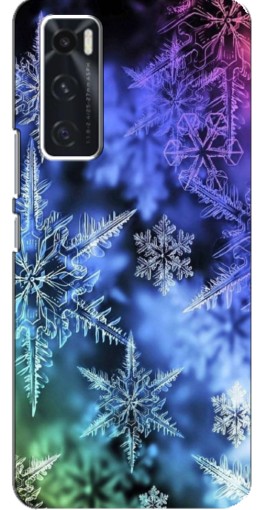 Силиконовый чехол с изображением "Разноцветные снежинки" для ViVO V20 se