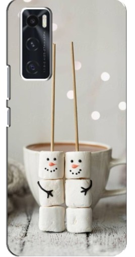 Чехол с печатью "Снеговики из зефира" для ViVO V20 se