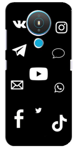 Силиконовый чехол с изображением "Белые иконки" для Nokia 1.4