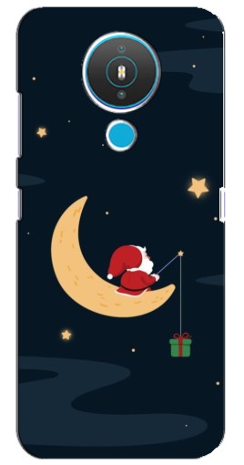 Силиконовый чехол с изображением "Санта на луне" для Nokia 1.4