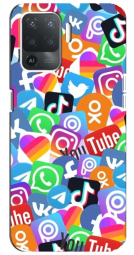 Чехол с картинкой "Яркие иконки" для OPPO Reno 5 Lite