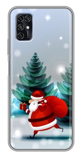 Чехол с принтом «Дед Мороз с подарком» для ZTE Blade V2020 Smart