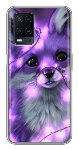 Силиконовый чехол с изображением "Лисенок фиолетовый" для OPPO A54