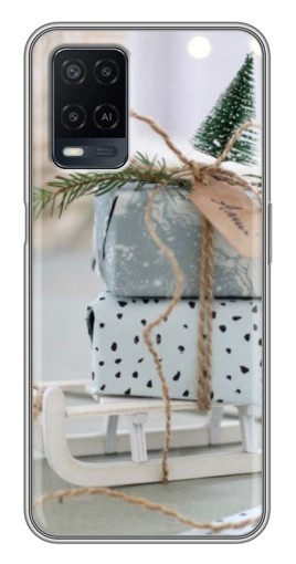 Чехол с печатью "Подарки на санках" для OPPO A54