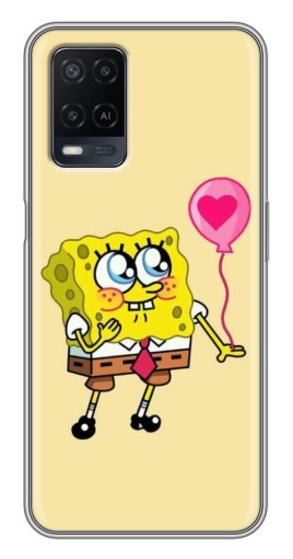 Силиконовый чехол с изображением "СпанчБоб с шариком" для OPPO A54