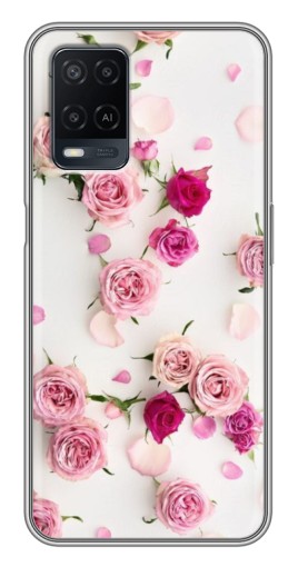 Силиконовый чехол с изображением "Яркие розы" для OPPO A54