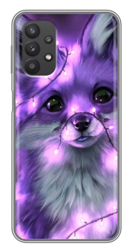 Чехол с картинкой "Лисенок фиолетовый" для Samsung Galaxy A32