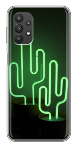 Силиконовый чехол с изображением "Неоновый кактус" для Samsung Galaxy A32