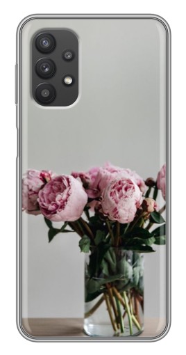 Чехол с картинкой "Пионы в вазе" для Samsung Galaxy A32