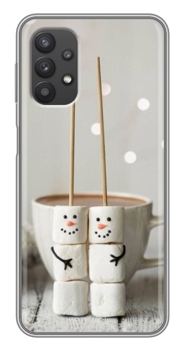 Силиконовый чехол с изображением "Снеговики из зефира" для Samsung Galaxy A32