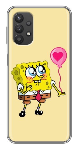 Чехол с картинкой "СпанчБоб с шариком" для Samsung Galaxy A32