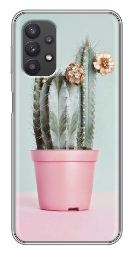 Чехол с картинкой "Цветущий кактус" для Samsung Galaxy A32