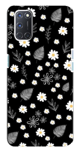 Чехол с картинкой "Ромашки на черном" для Oppo A92