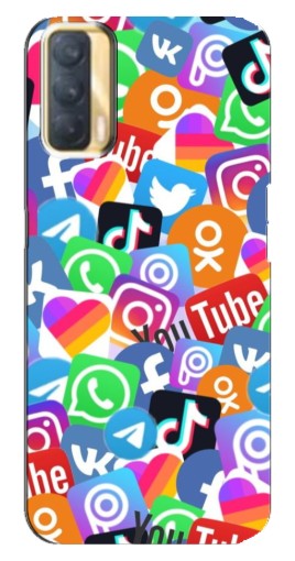 Чехол с картинкой "Яркие иконки" для Oppo A33